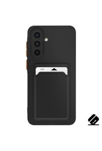 Custodia Porta-Carte in Silicone Morbido Nero per Samsung Galaxy A56