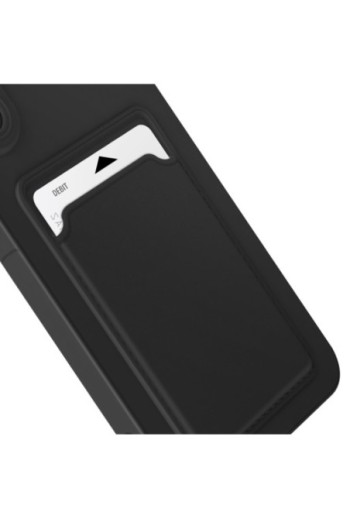Custodia Porta-Carte in Silicone Morbido Nero per Samsung Galaxy A56