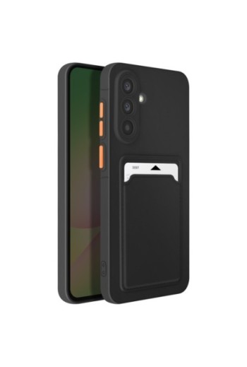 Custodia Porta-Carte in Silicone Morbido Nero per Samsung Galaxy A56