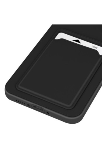 Custodia Porta-Carte in Silicone Morbido Nero per Samsung Galaxy A56