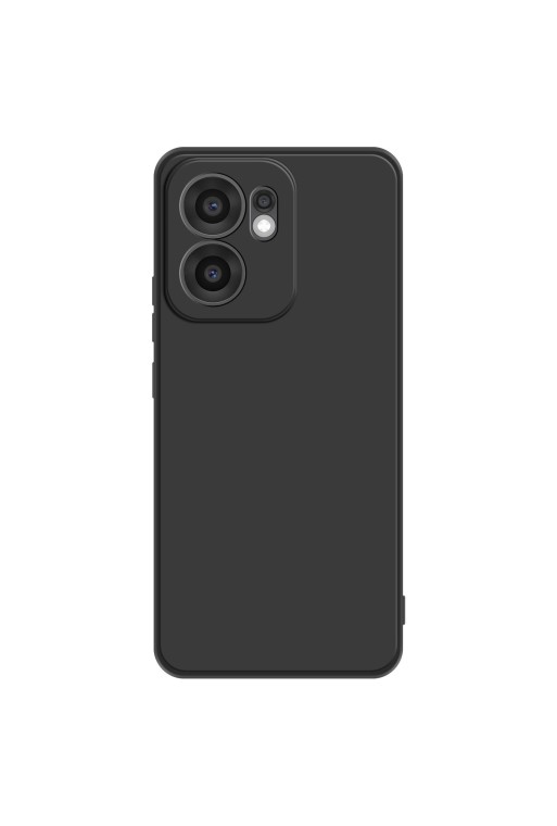 Custodia Silicone Opaco Nero per Oppo Reno 13 F e 13 FS