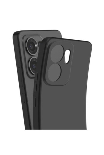 Custodia Silicone Opaco Nero per Oppo Reno 13 F e 13 FS