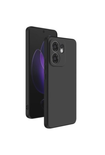 Custodia Silicone Opaco Nero per Oppo Reno 13 F e 13 FS
