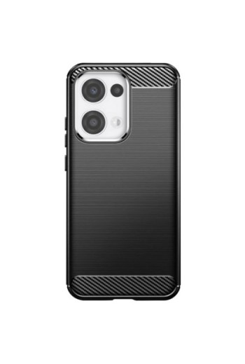 Cover Carbonio in Silicone Morbido Nero per Oppo Reno 13