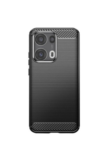 Cover Carbonio in Silicone Morbido Nero per Oppo Reno 13 Pro