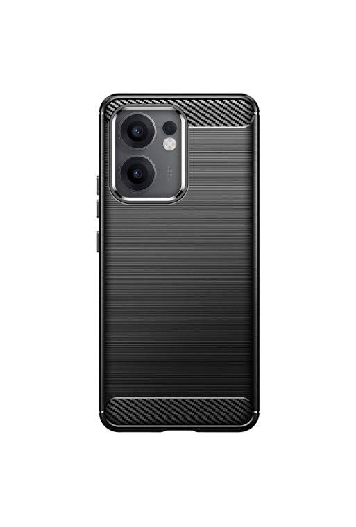 Cover Carbonio Oppo Reno 13 F e Oppo Reno 13 FS - Silicone Morbido Nero