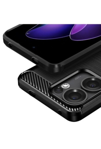 Cover Carbonio Oppo Reno 13 F e Oppo Reno 13 FS - Silicone Morbido Nero