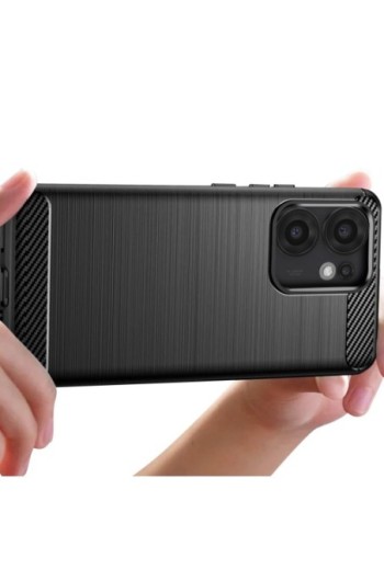 Cover Carbonio Oppo Reno 13 F e Oppo Reno 13 FS - Silicone Morbido Nero