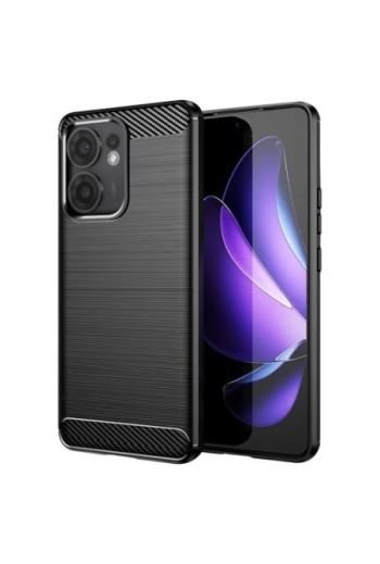 Cover Carbonio Oppo Reno 13 F e Oppo Reno 13 FS - Silicone Morbido Nero