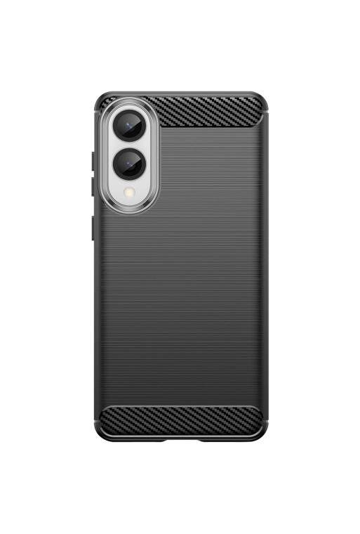 Custodia Samsung Galaxy S25 Edge in Carbonio Morbido Spazzolato Nero