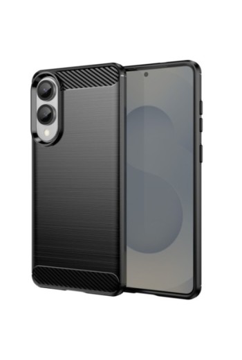 Custodia Samsung Galaxy S25 Edge in Carbonio Morbido Spazzolato Nero