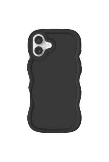 Custodia in silicone antiurto serie Candy Nero per iPhone 16 Plus
