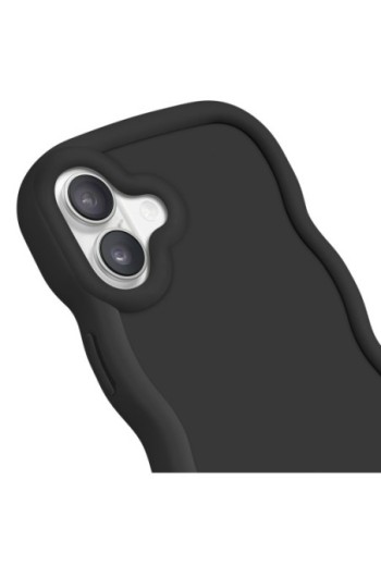 Custodia in silicone antiurto serie Candy Nero per iPhone 16 Plus