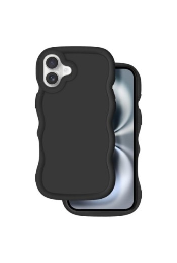 Custodia in silicone antiurto serie Candy Nero per iPhone 16 Plus
