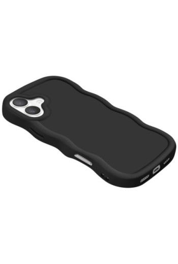 Custodia in silicone antiurto serie Candy Nero per iPhone 16 Plus