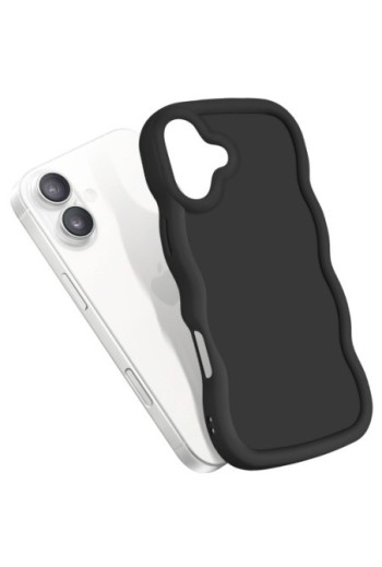 Custodia in silicone antiurto serie Candy Nero per iPhone 16 Plus