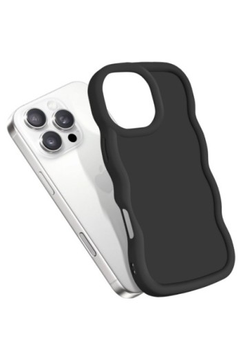 Custodia Antiurto in Silicone serie Candy Nera per iPhone 16 Pro Max