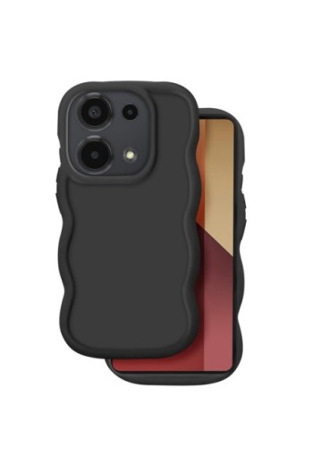 Custodia in silicone antiurto serie Candy Nero per Xiaomi Redmi Note 13 Pro e Poco M6 Pro 4G