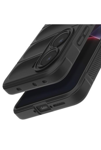 Custodia Xiaomi Poco X7 Pro antiurto testurizzata rilievo silicone Nero