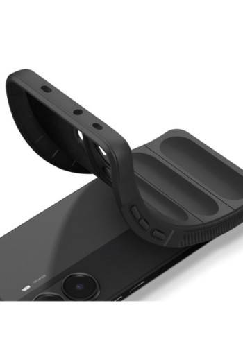 Custodia Xiaomi Poco X7 Pro antiurto testurizzata rilievo silicone Nero