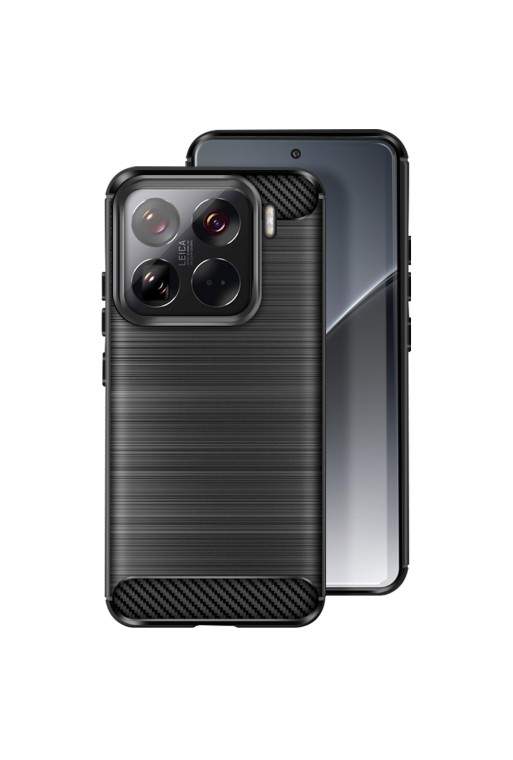 Custodia in carbonio flessibile nera per Xiaomi 15 Pro