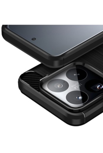 Custodia in carbonio flessibile nera per Xiaomi 15 Pro