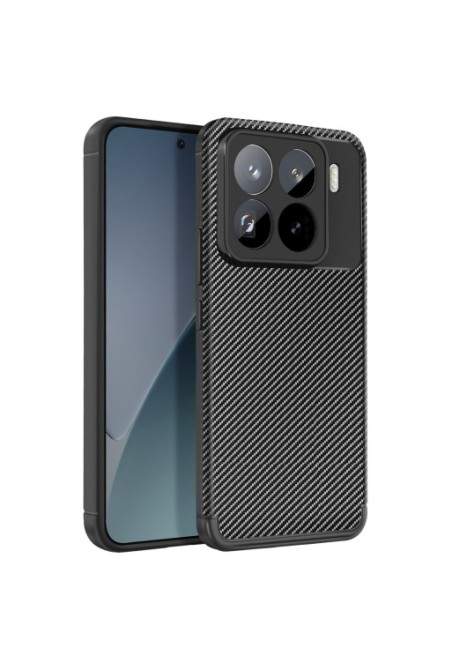 Custodia in carbonio per Xiaomi 15 Pro silicone antiurto nero
