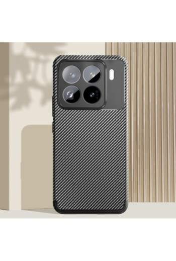 Custodia in carbonio per Xiaomi 15 Pro silicone antiurto nero