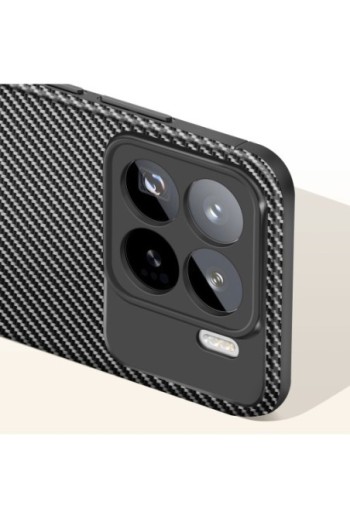 Custodia in carbonio per Xiaomi 15 Pro silicone antiurto nero