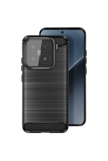 Custodia in carbonio flessibile nera per Xiaomi 15