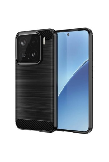 Custodia in carbonio flessibile nera per Xiaomi 15