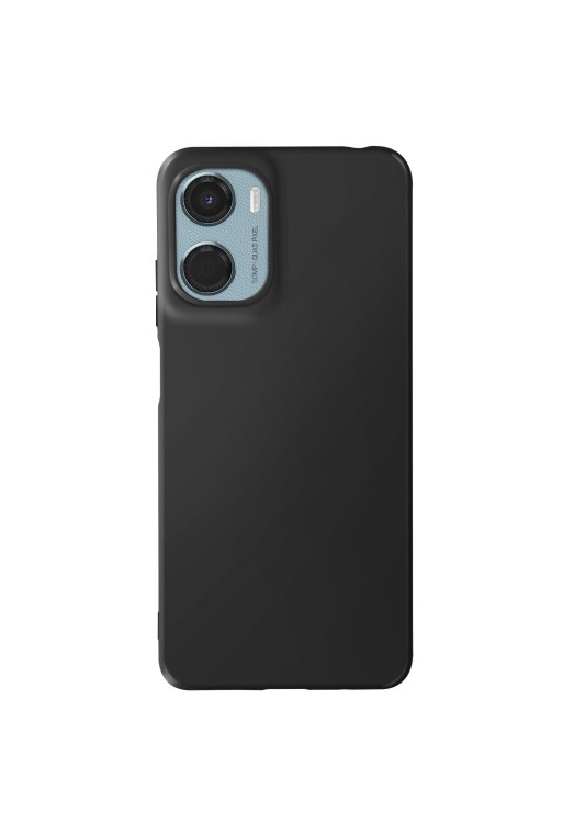 Cover in silicone opaco nero per Motorola Moto G05 ed E15
