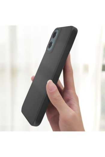 Cover in silicone opaco nero per Motorola Moto G05 ed E15