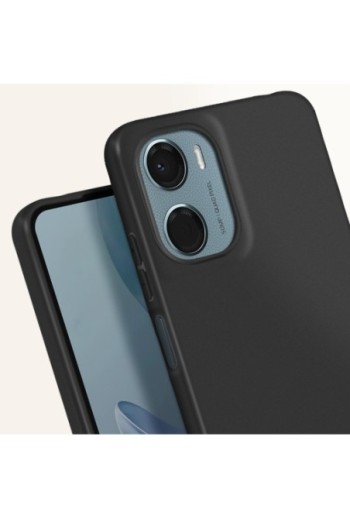 Cover in silicone opaco nero per Motorola Moto G05 ed E15