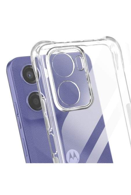 Custodia antiurto con angoli rinforzati trasparente per Motorola Moto G05 e Moto E15