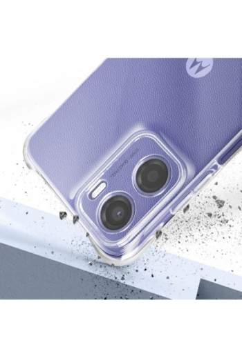 Custodia antiurto con angoli rinforzati trasparente per Motorola Moto G05 e Moto E15