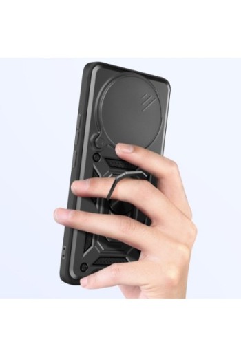 Custodia antiurto nera con anello magnetico Mayaxess per Xiaomi Redmi Note 14 Pro e 14 Pro Plus