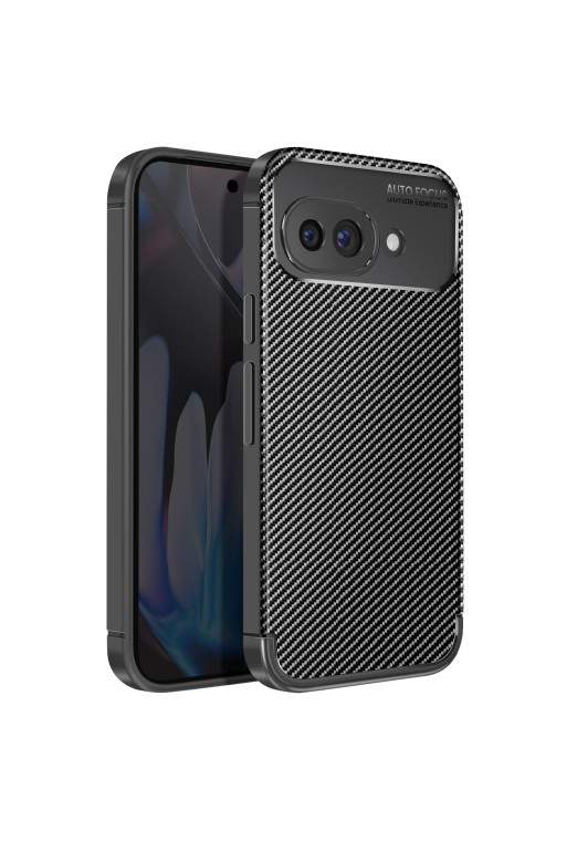 Cover in Silicone Carbonio Anticaduta Nera per Google Pixel 9a