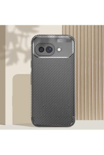 Cover in Silicone Carbonio Anticaduta Nera per Google Pixel 9a