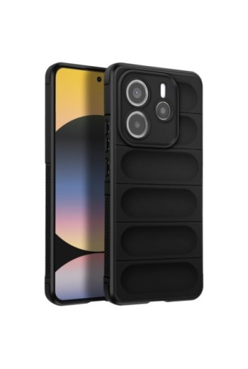 Custodia antiurto con texture in rilievo in silicone nero per Xiaomi Redmi Note 14 5G