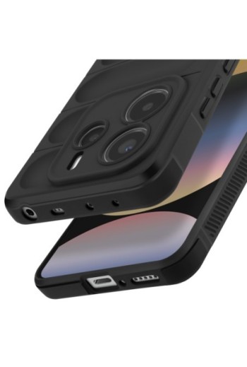 Custodia antiurto con texture in rilievo in silicone nero per Xiaomi Redmi Note 14 5G