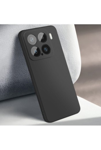 Cover in silicone opaco nera per Xiaomi 15