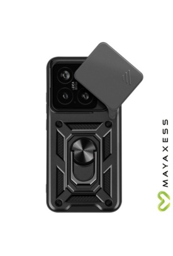 Cover con anello Xiaomi 15 Antiurto con copertura fotocamera Nero Mayaxess