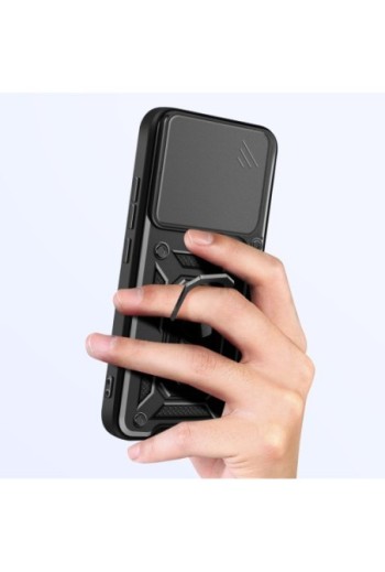 Cover con anello Xiaomi 15 Antiurto con copertura fotocamera Nero Mayaxess