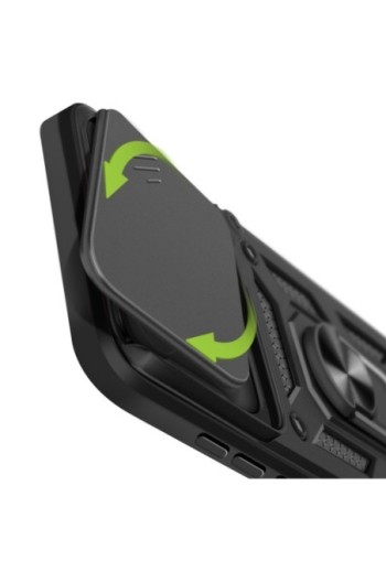 Cover con anello Xiaomi 15 Antiurto con copertura fotocamera Nero Mayaxess