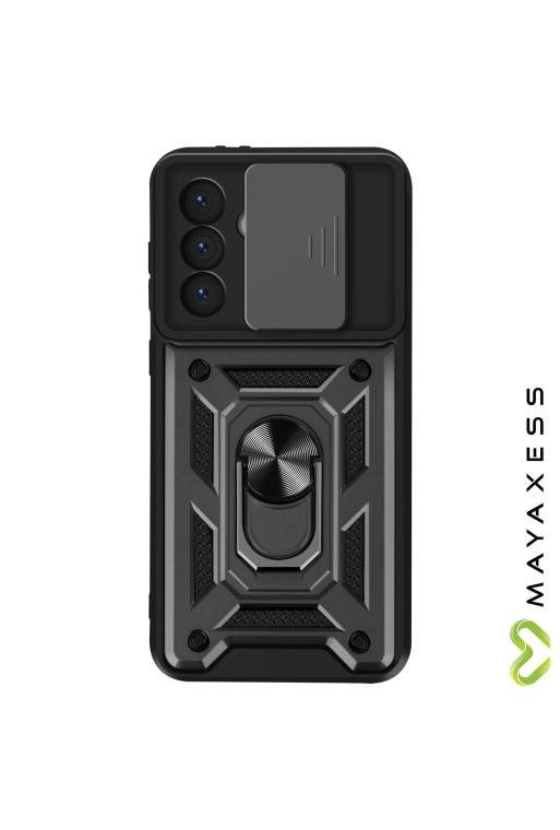 Custodia anello Samsung Galaxy A56 Antiurto con copertura per fotocamera Nero Mayaxess