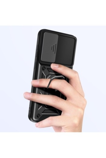 Custodia anello Samsung Galaxy A56 Antiurto con copertura per fotocamera Nero Mayaxess