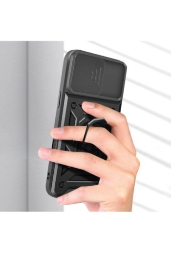 Cover con anello iPhone 16 Pro Max Antiurto con copertura della fotocamera Nero Mayaxess