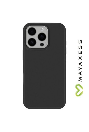 Cover iPhone 16 Pro Silicone flessibile Nero Mayaxess