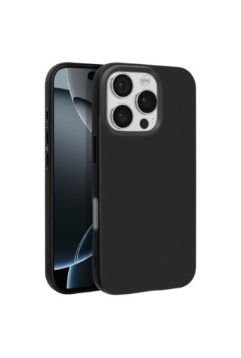 Cover iPhone 16 Pro Silicone flessibile Nero Mayaxess
